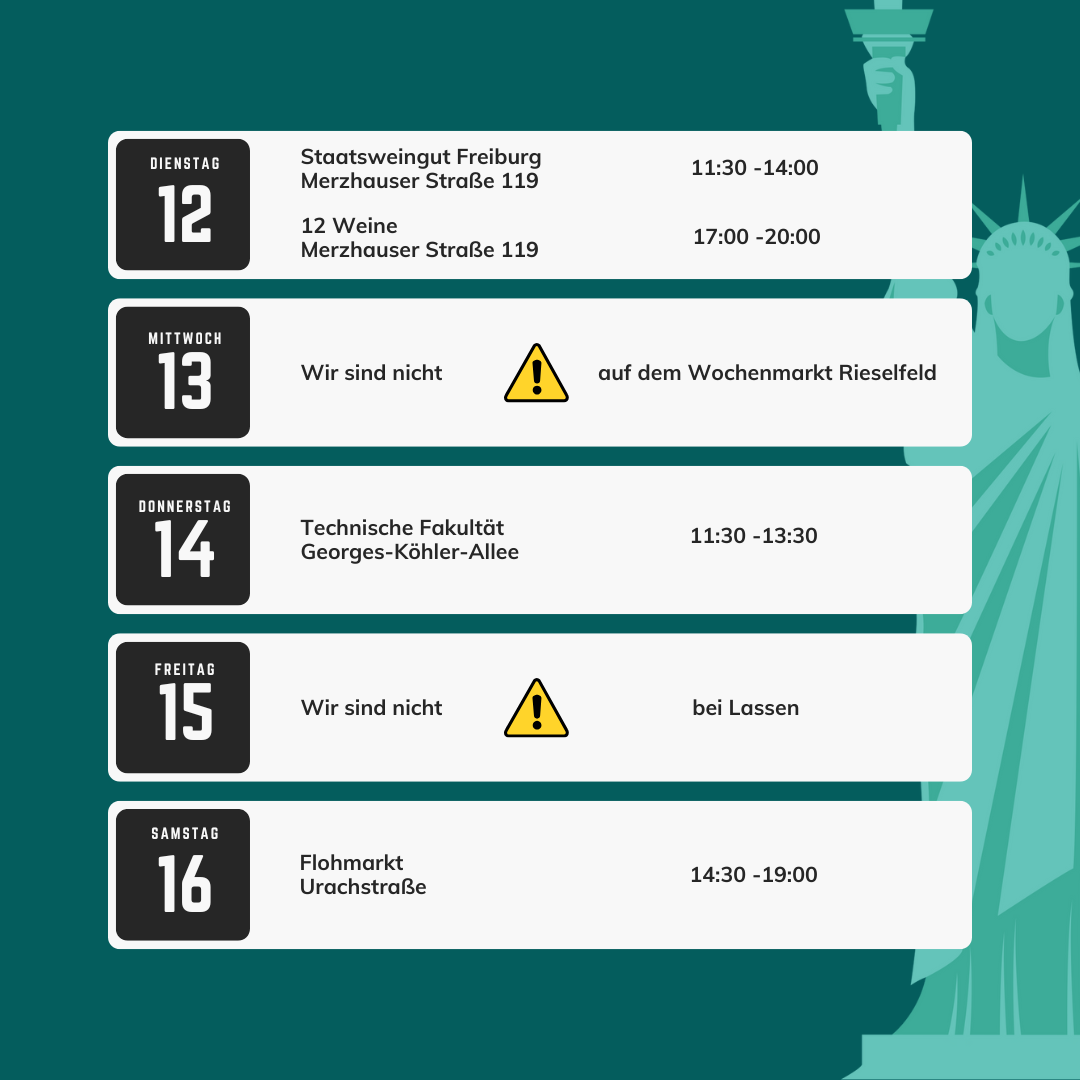 Foodtrucka Freiburg Mittagstisch Wochenfahrplan Frachtgut