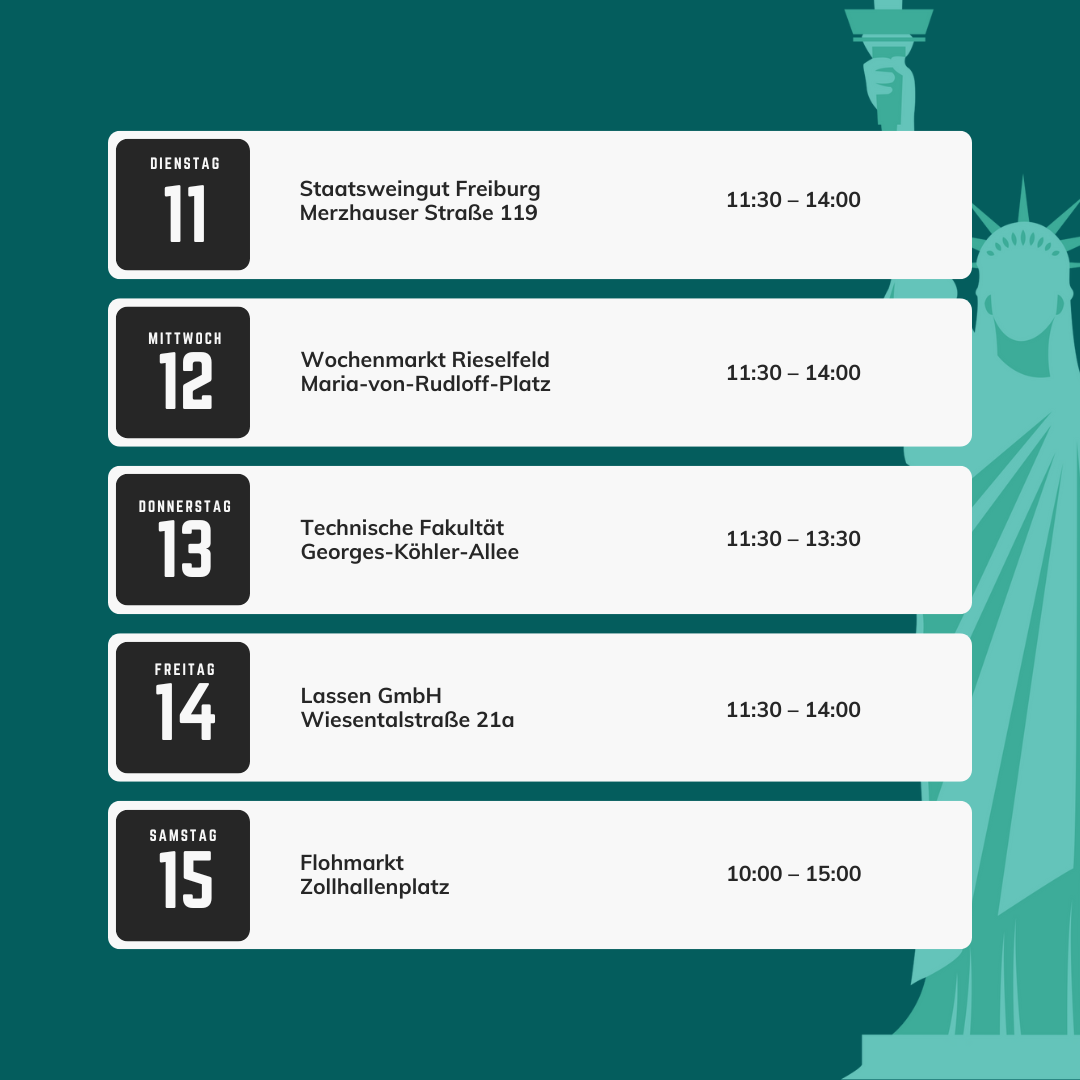 Foodtruck Freiburg Mittagstisch Wochenfahrplan Frachtgut